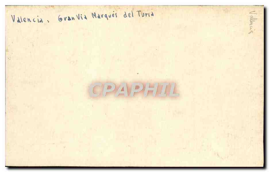 CPA Valencia Gran Via Marques del Turra — Rückseite