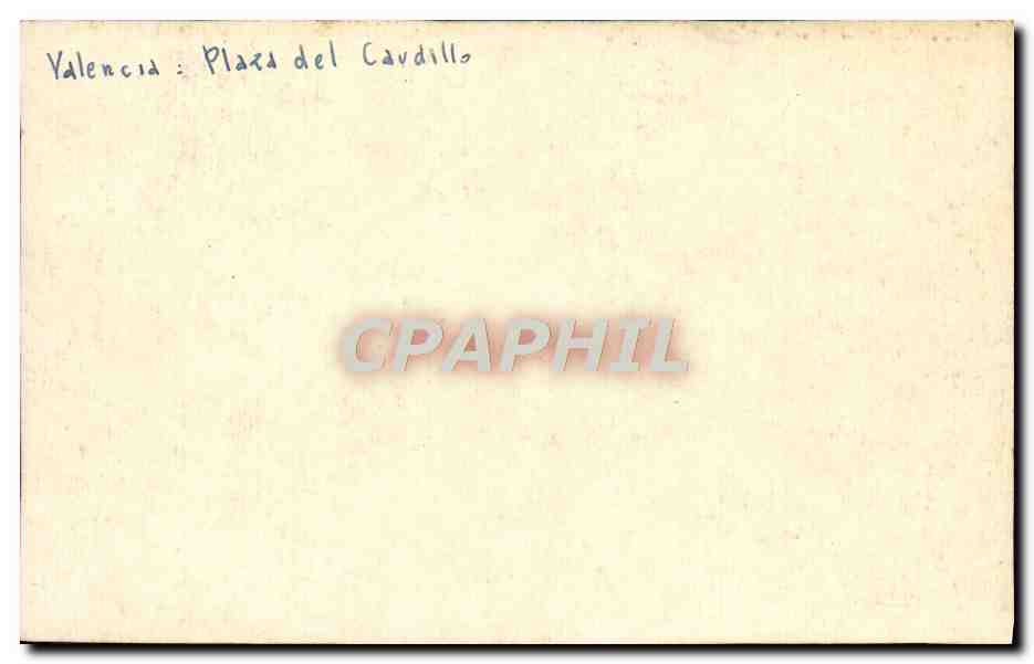 CPA Valencia plaza del Cardillo — Rückseite