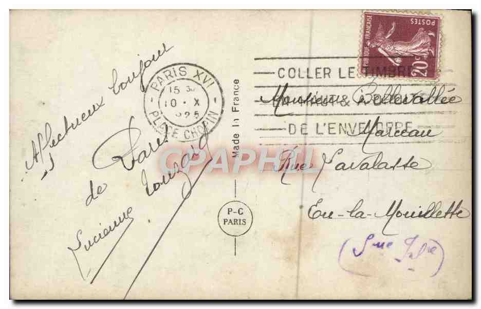 CPA Paris Exposition des Arts Decoratifs Vue De Nuit — Verso