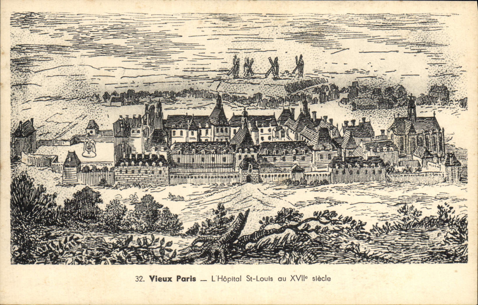 CPA Vieux Paris L'Hopital St Louis au 17eme