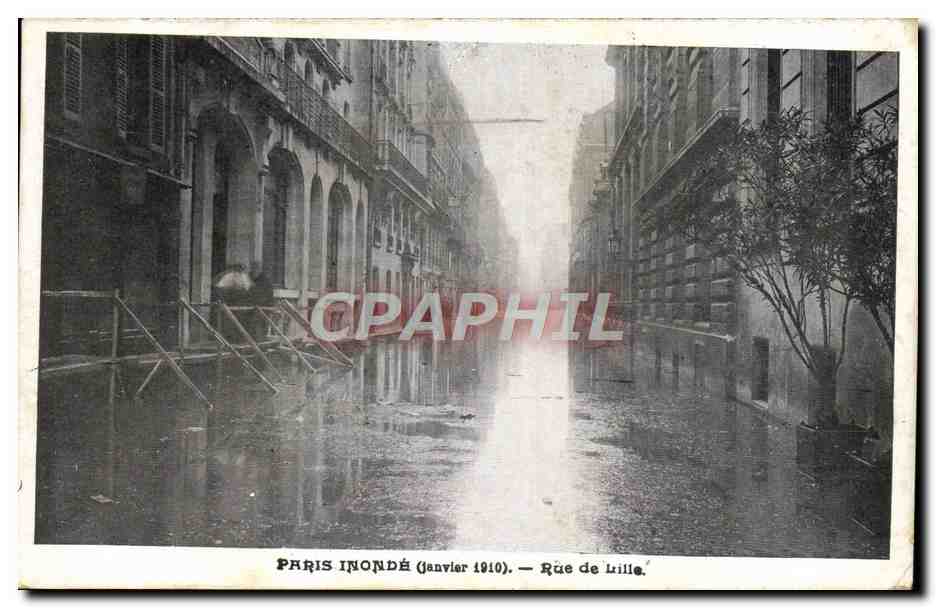 CPA Paris Inonde Rue de Lille