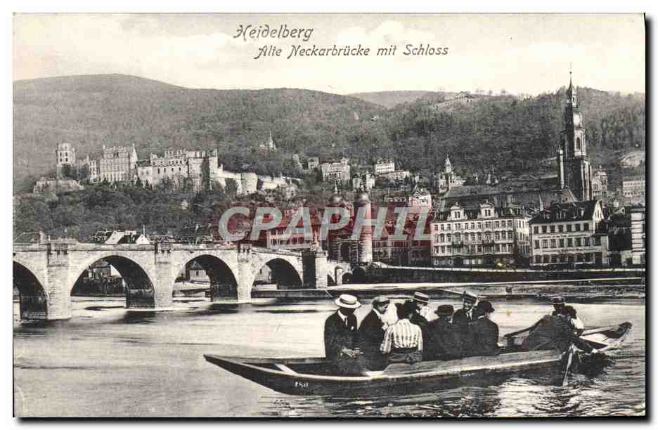 CPA Heidelberg Alte Neckarbrucke mit Schloss