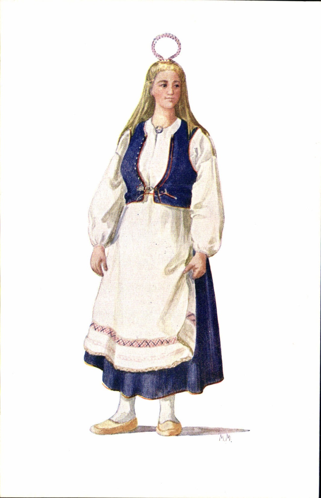 CPA Tytto sykerot paassa Kaukola Folklore Finlande