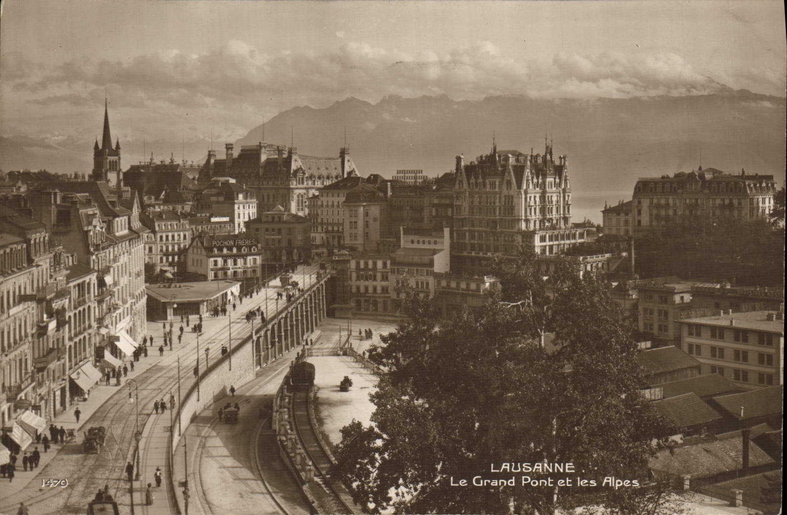 CPA Lausanne Le Grand Pont Et Les Alpes