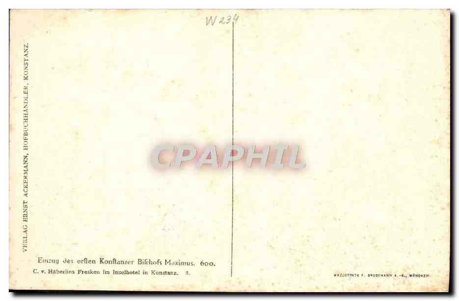 CPA Verlac Ernst Ackermann Hofbuchhandler Konstanz — Verso