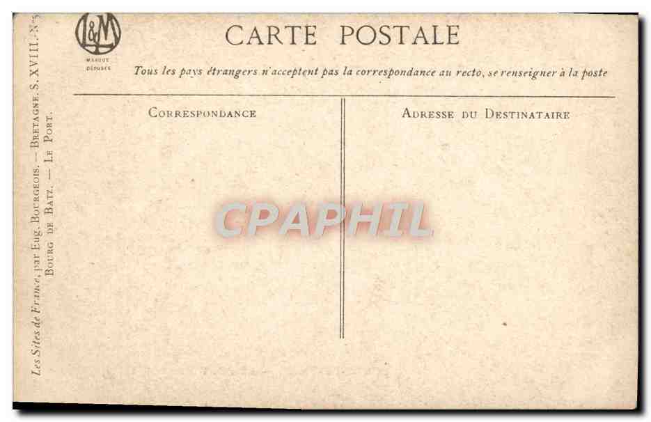CPA Bourg de Batz Le port — Verso