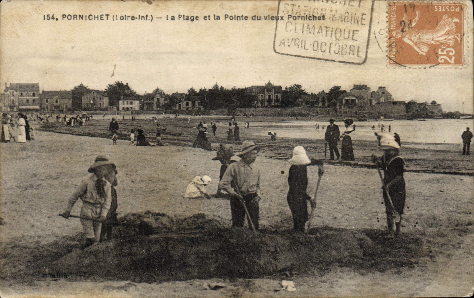 CPA Pornichet La Plage et la Pointe du vieux Pornichet Enfants