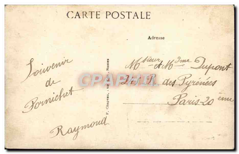 CPA Pornichet La Plage et la Pointe du vieux Pornichet Enfants — Rückseite