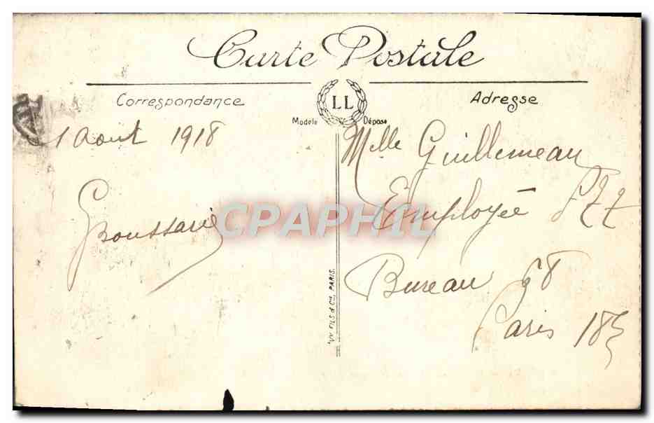 CPA Angers Jardin du Mail et Hotel de Ville — Rückseite