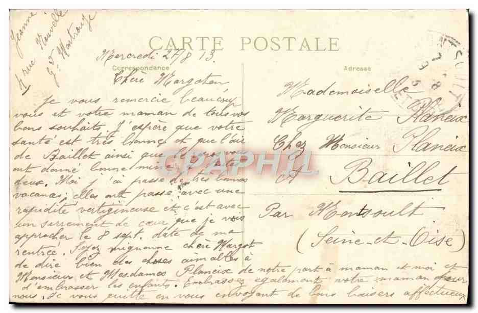 Paris-Venise — Inondations 1910 — Rue Duranton, prise de la Rue Liesourbe (XVe arrt) — Verso