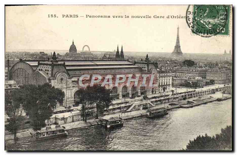 CPA Paris Panorama Vers La Nouvelle Gare d'Orleans Tour Eiffel
