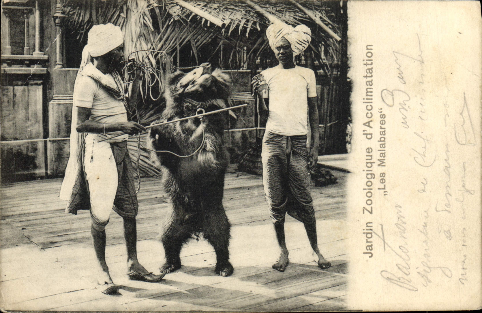 CPA Paris Jardin zoologique d'acclimatation Les Malabares Ours Inde Zoo