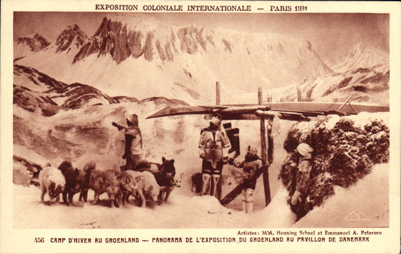 Camp d'hiver au Groenland — Panorama de l'Exposition du Groenland au Pavillon de Danemark — Exposition Coloniale Internationale — Paris 1934