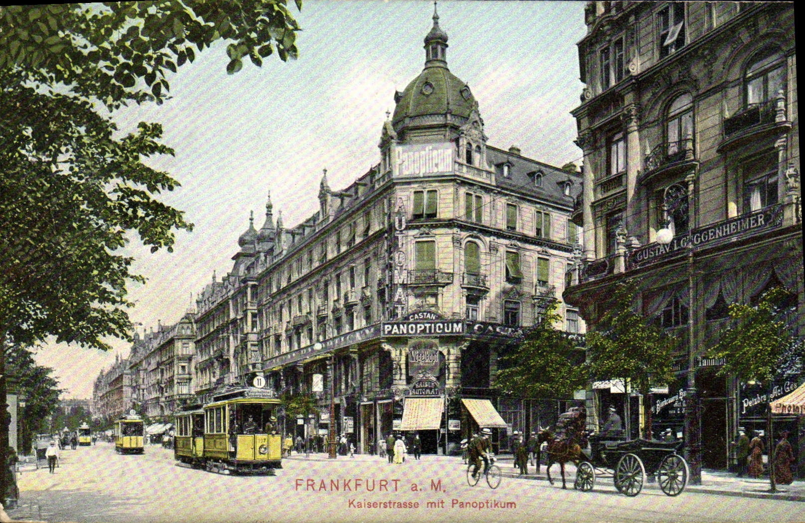 CPA Frankfurt a M Kaiserstrasse mit Panoptikum Tramway