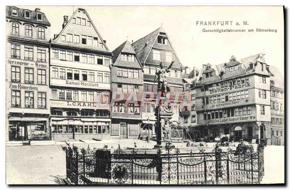 Frankfurt a.M. — Gerechtigkeitsbrunnen am Römerberg — Dr. Trenkler Co., Leipzig
