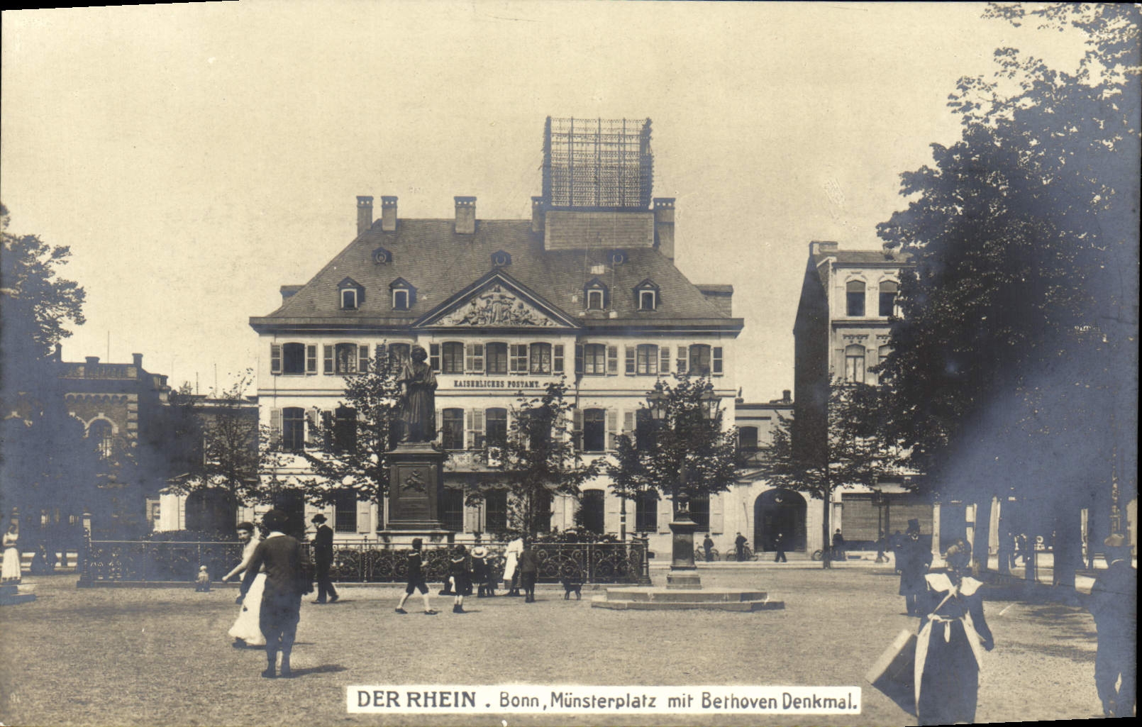 CPA Bonn Der Rhein Munsterplatz Mit Beethoven Denkmal Bethoven