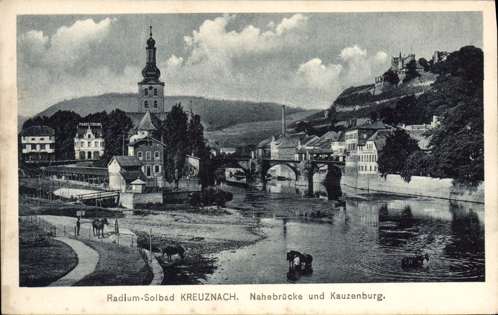 Kreuznach — Radium-Solbad, Nahebrücke und Kauzenburg — Verlag A. Wandeling Nach, Bad Kreuznach