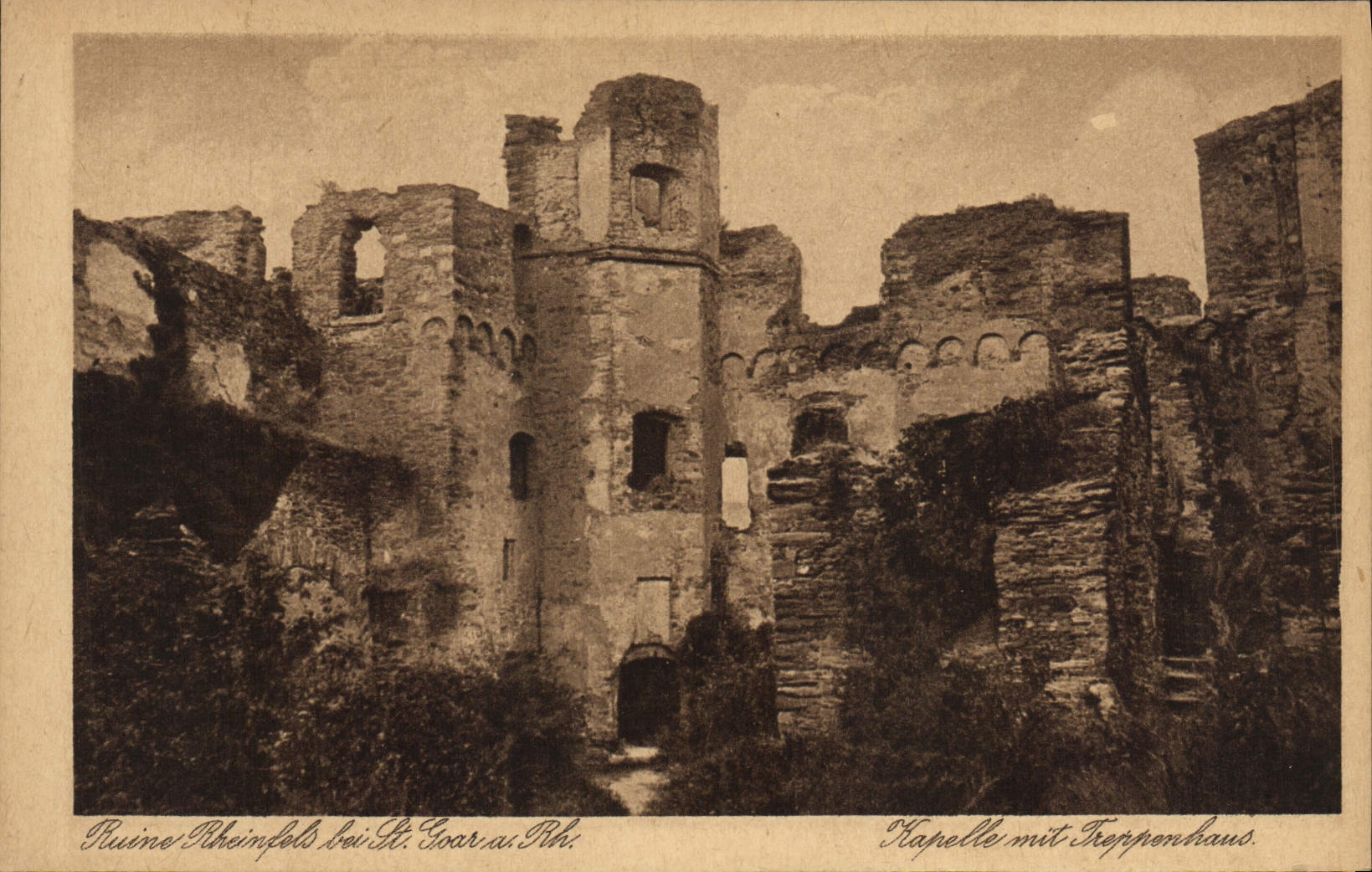 Ruin de Rheinfels près de St. Goar-sur-Rhine — Chapelle avec tour de guet