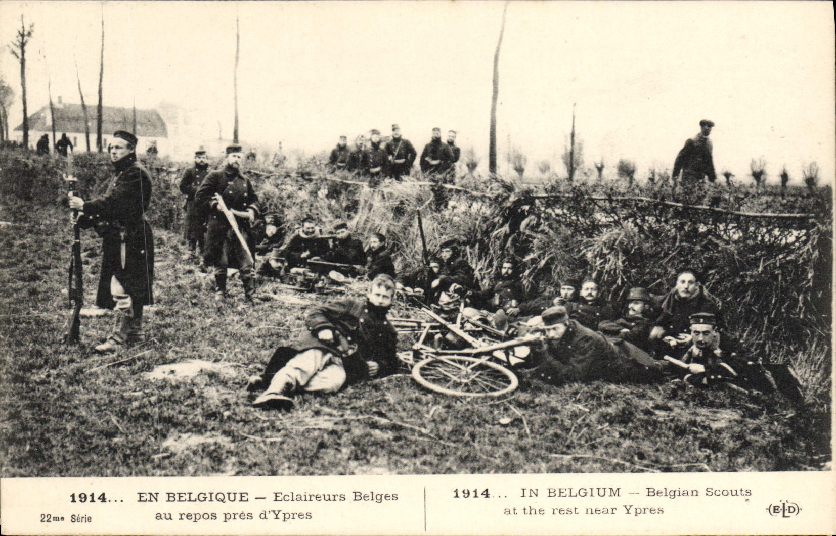 Eclaireurs Belges — 1914... EN BELGICA — en repos cerca de Ypres — Serie 22 — Editor ELD