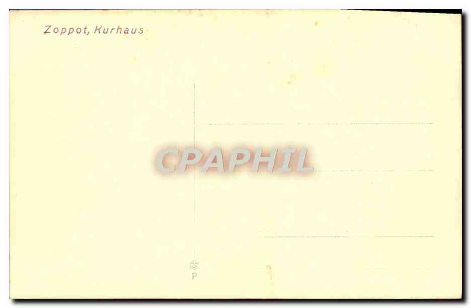CPA Zoppot Kurhaus — Rückseite