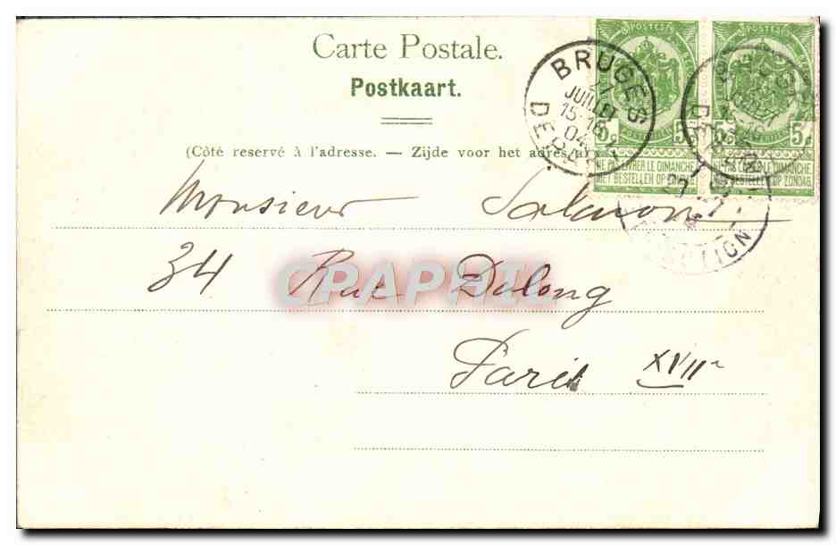 CPA Gand Le Grand Canon Surnomme Dulle Griet Marche du vendredi — Rückseite