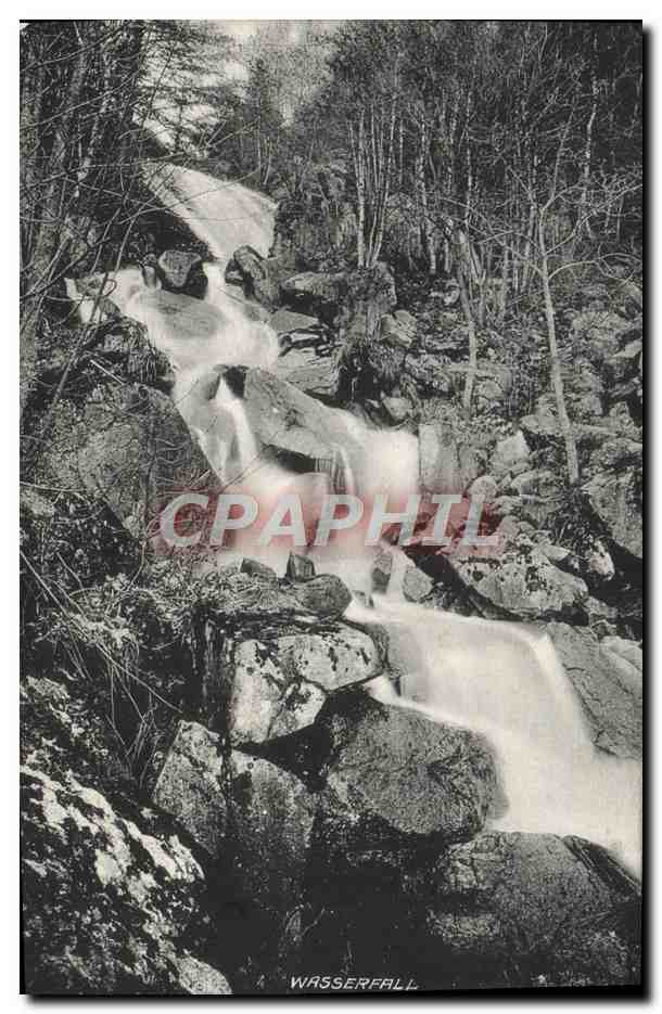 Wasserfall — chute d'eau en forêt — Folix Luth, Kunst-Verlagssontalt, Straßburg i. Els