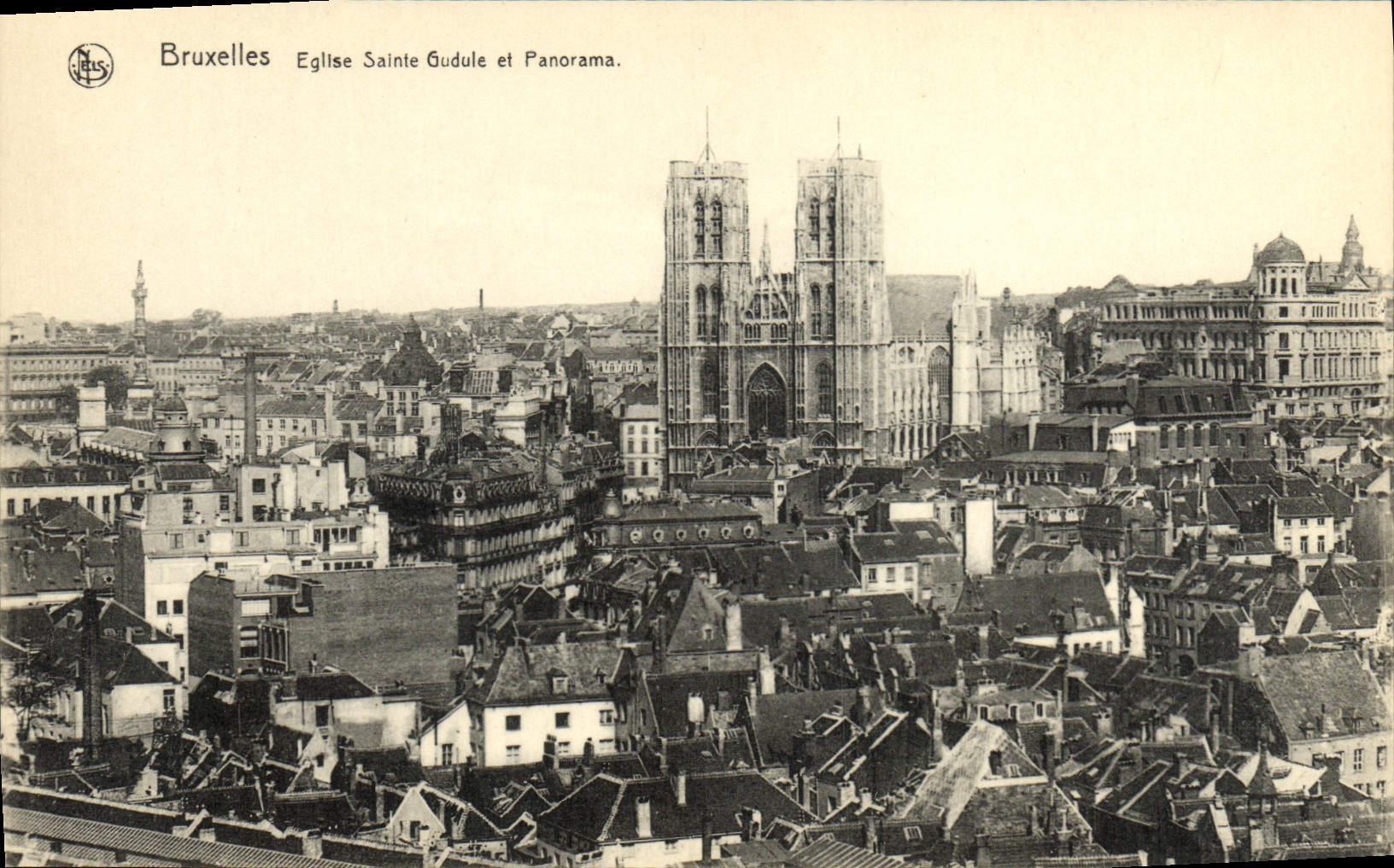 Bruxelles - Église Sainte-Gudule et Panorama — éditeur NMS