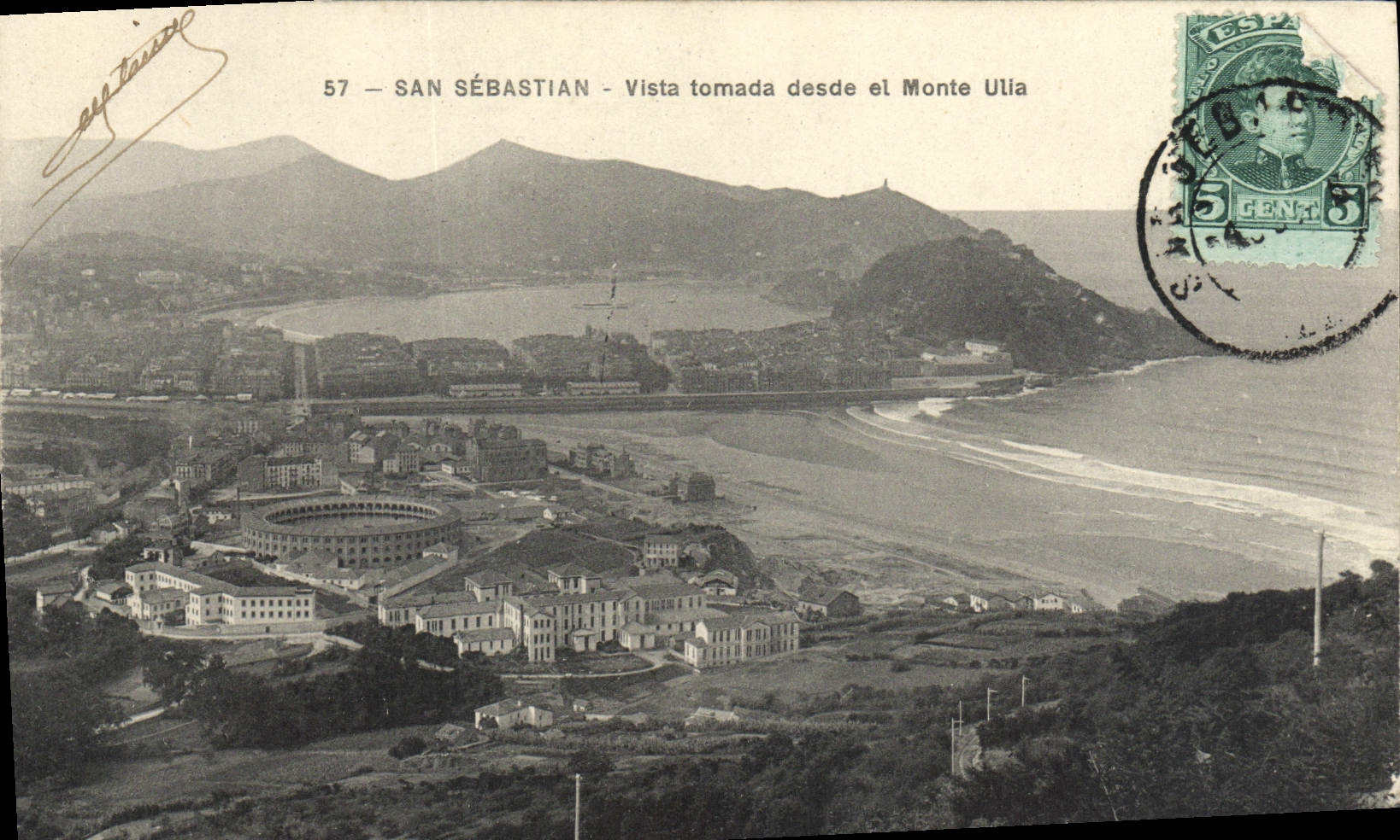 CPA San Sebastian Vista Tomada Desde el Monte Ulia