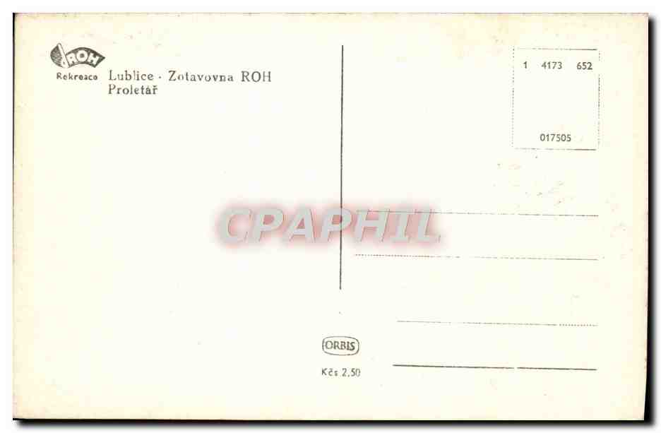 CPA Lublice Zotavovna Roh Proletar — Rückseite
