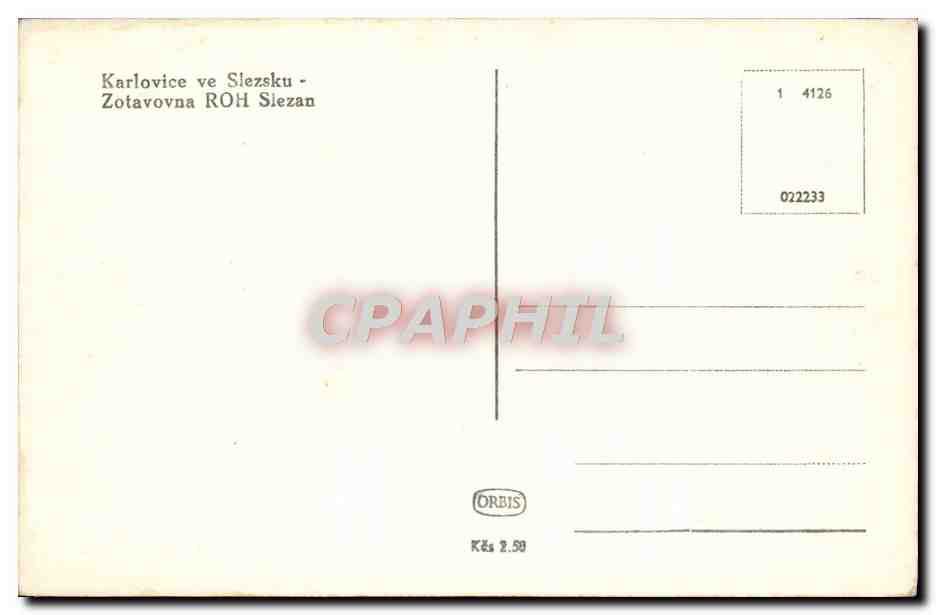 CPA Karlovice Ve Slezsku Zotavovna Roh Slezan — Rückseite