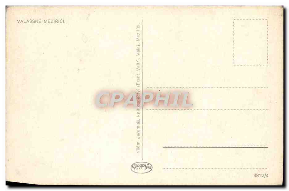 CPA Valasske Mezirici — Rückseite