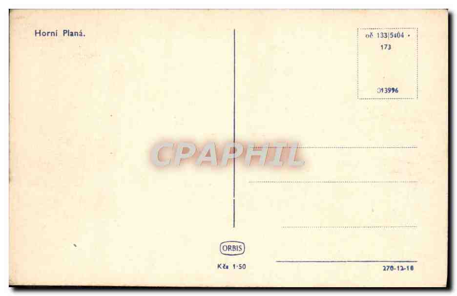 Horní Planá — vue panoramique — éditeur Orbis, n° 173 — Rückseite