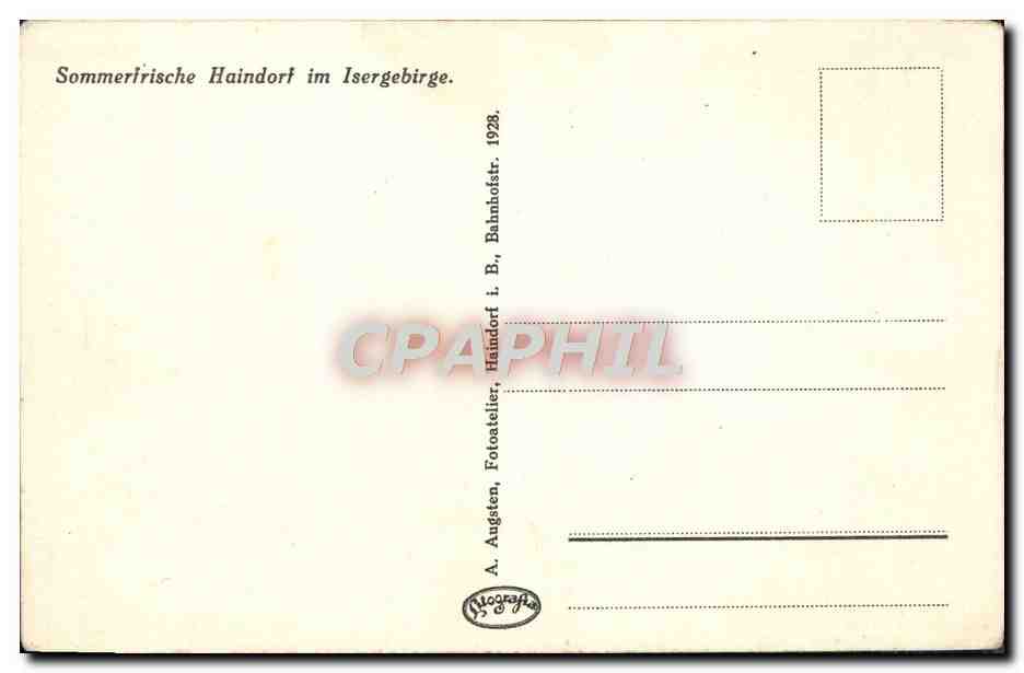 CPA Sommerfrische Haindorf Im Isergebirge — Back