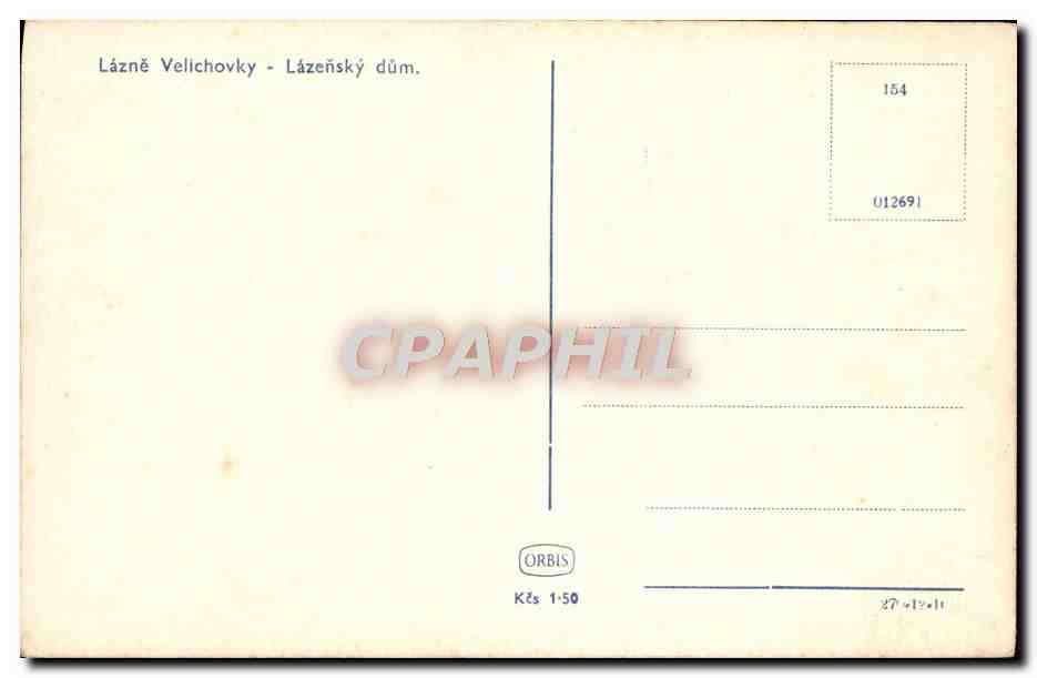 CPA Lazne Velichovky Lazensky Dum — Rückseite