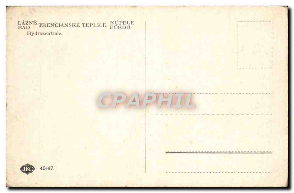CPA Lazne Bad Trencianske Teplice — Rückseite