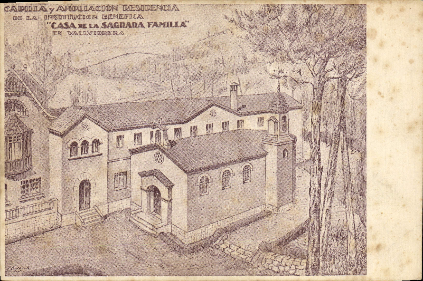 CPA Casa De La Sagrada Familla Vallvidrera