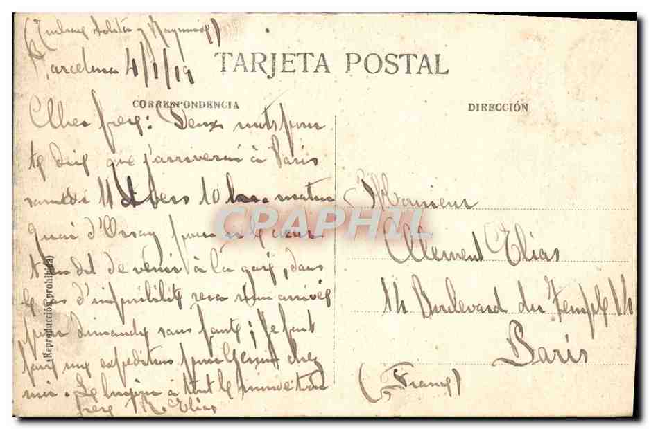 CPA Barcelona Ramblas Tramways — Verso