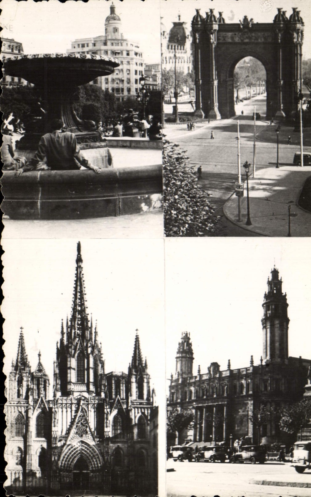 CPM Barcelona Plaza De Cataluna Arco De Triunfo Catedral