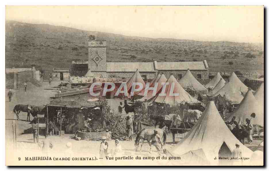 Mahiridja (Maroc oriental) — Vue partielle du camp et du gourm — J. Gelser, phot-Alger