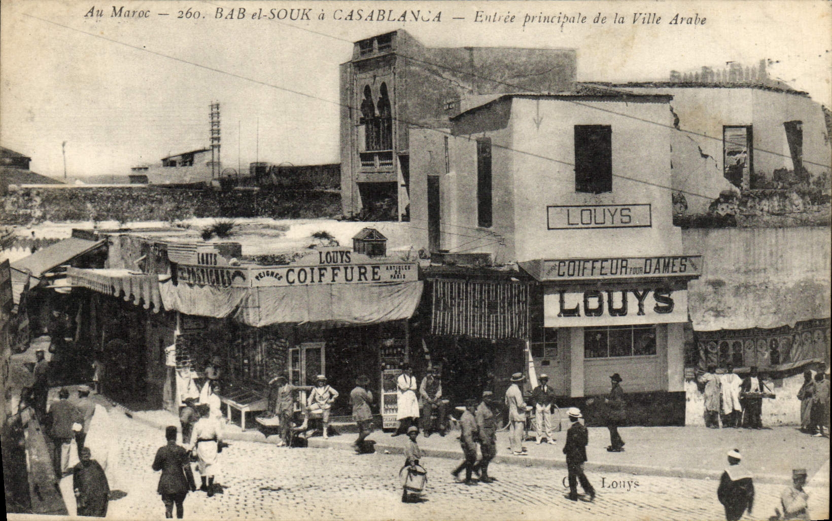 CPA Bab El Souk A Casablanca Entree Principale De La Ville Arabe Coiffeur pour dames Coiffure