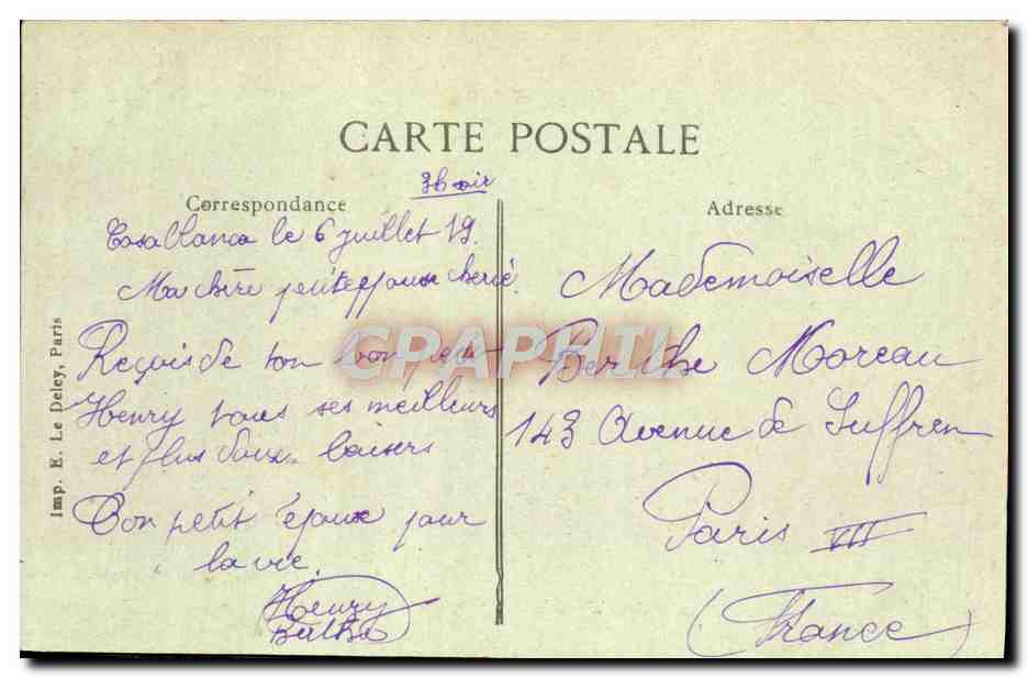 CPA Le Maroc Zait Hafid Cantonnement De La Colonne Militaria — Rückseite