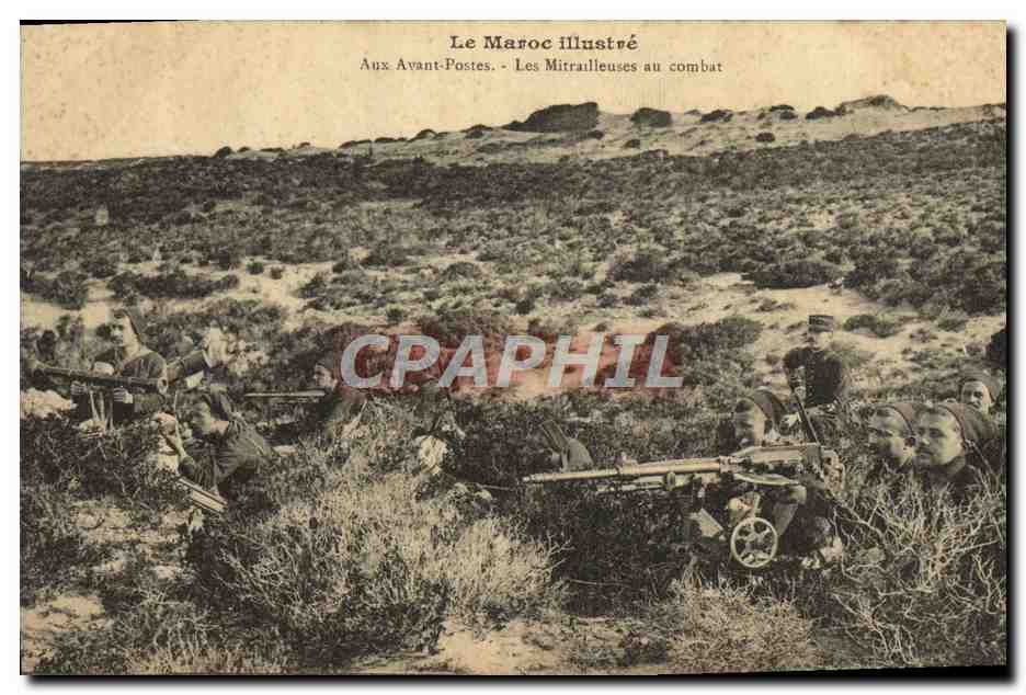 CPA Le Marco Illustre Aux Avant Postes Les Mitrailleuses Au Combat Militaria