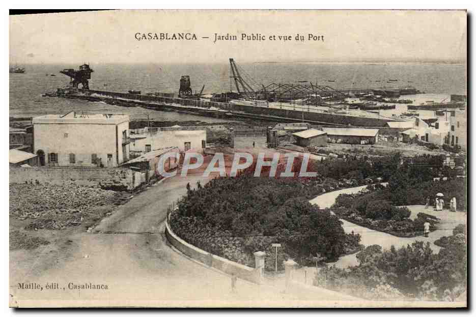 CPA Casablanca Jardin Public Et Vue Du Port