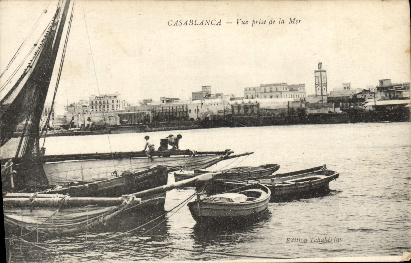 CPA Casablanca Vue Prise De La Mer Bateau