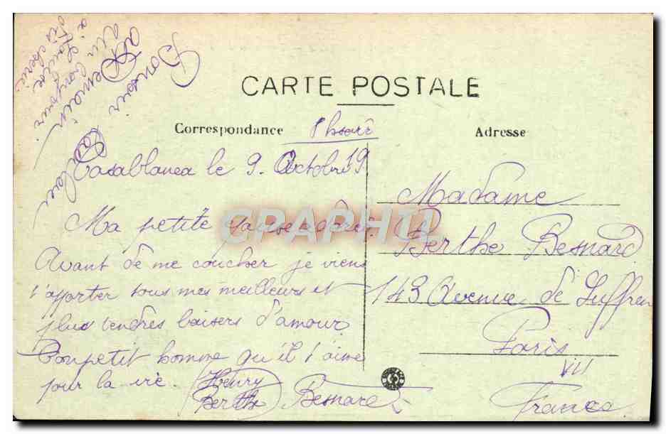 CPA Casablanca Vue Prise De La Mer Bateau — Verso