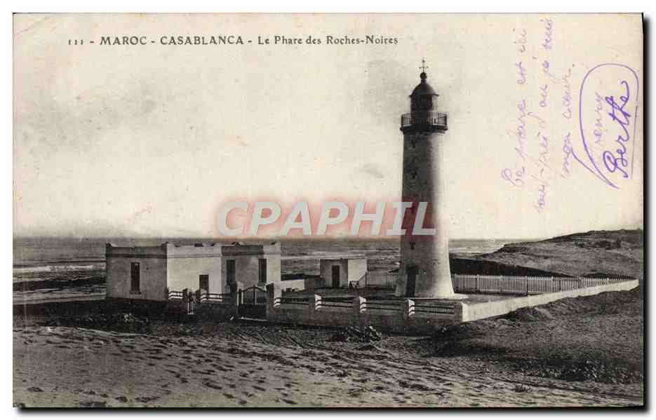 CPA Maroc Casablanca Le Phare Des Roches Noires