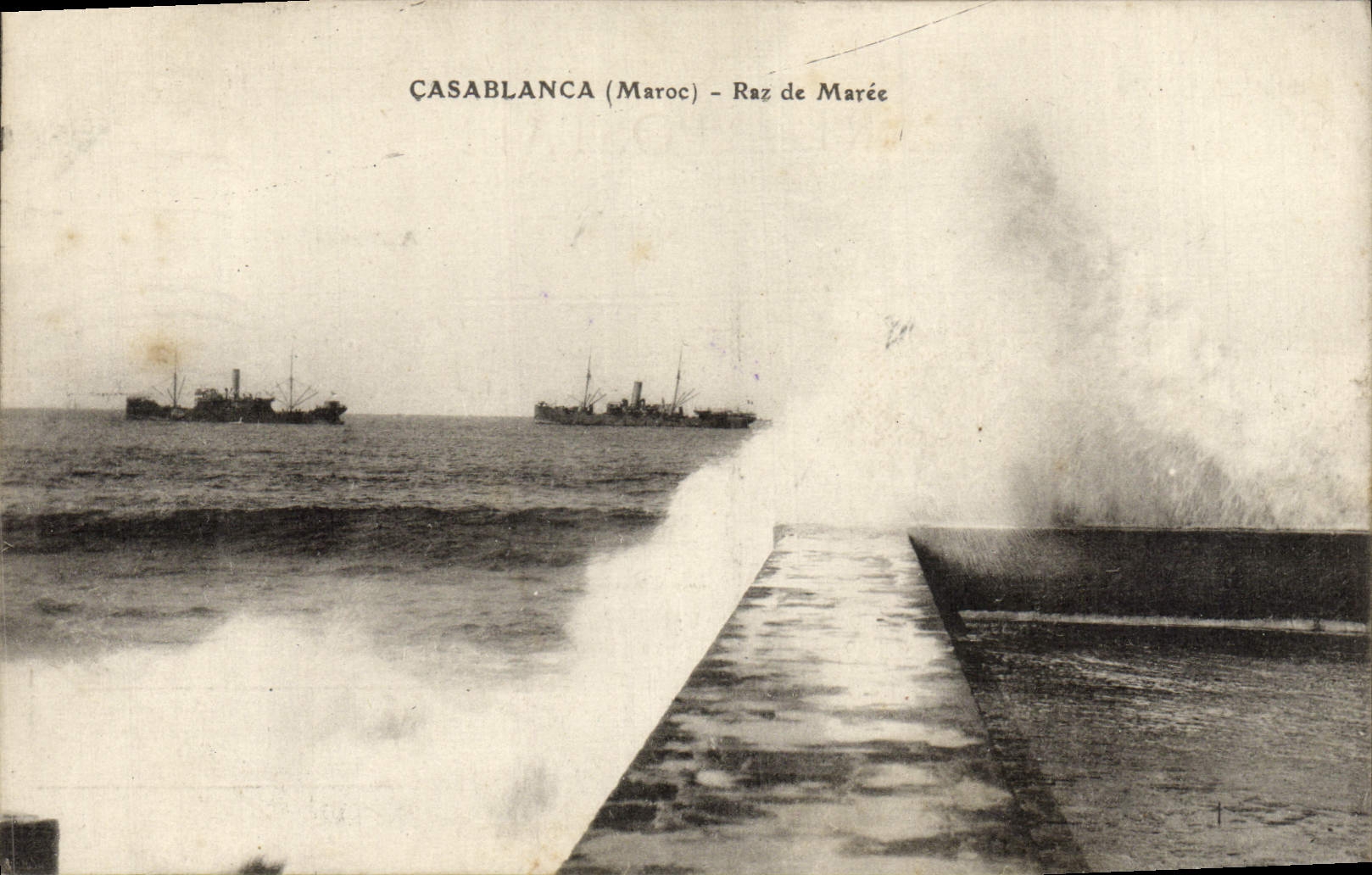 CPA Casablanca Raz De Maree Bateaux