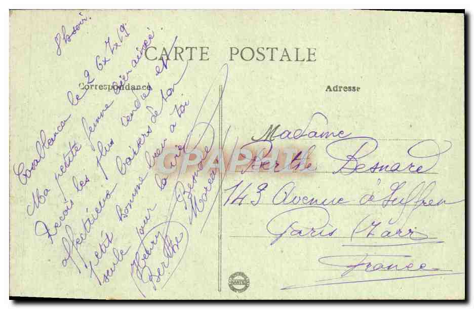 CPA Casablanca Raz De Maree Bateaux — Verso