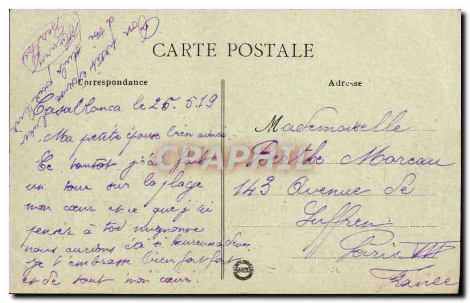 CPA Maroc Soukh Et Hamis Pause En Vue Du Camp Militaria — Rückseite