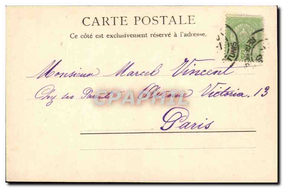 CPA Epicier Arabe Tunis Tunisie — Verso